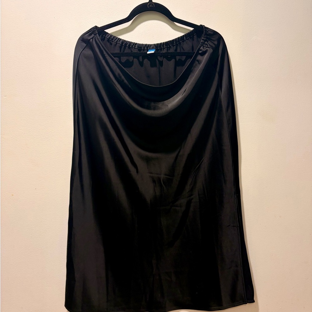 Old Navy Black Satin A-Line Skirt